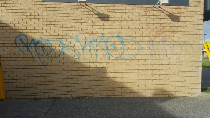 rockingham-graffiti-removal-before