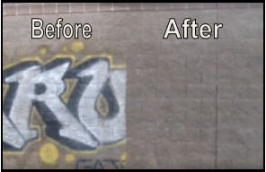 graffiti removal brick wall